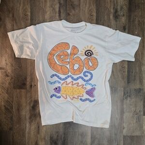 Cebu Fish Graphic T-Shirt - White and Orange